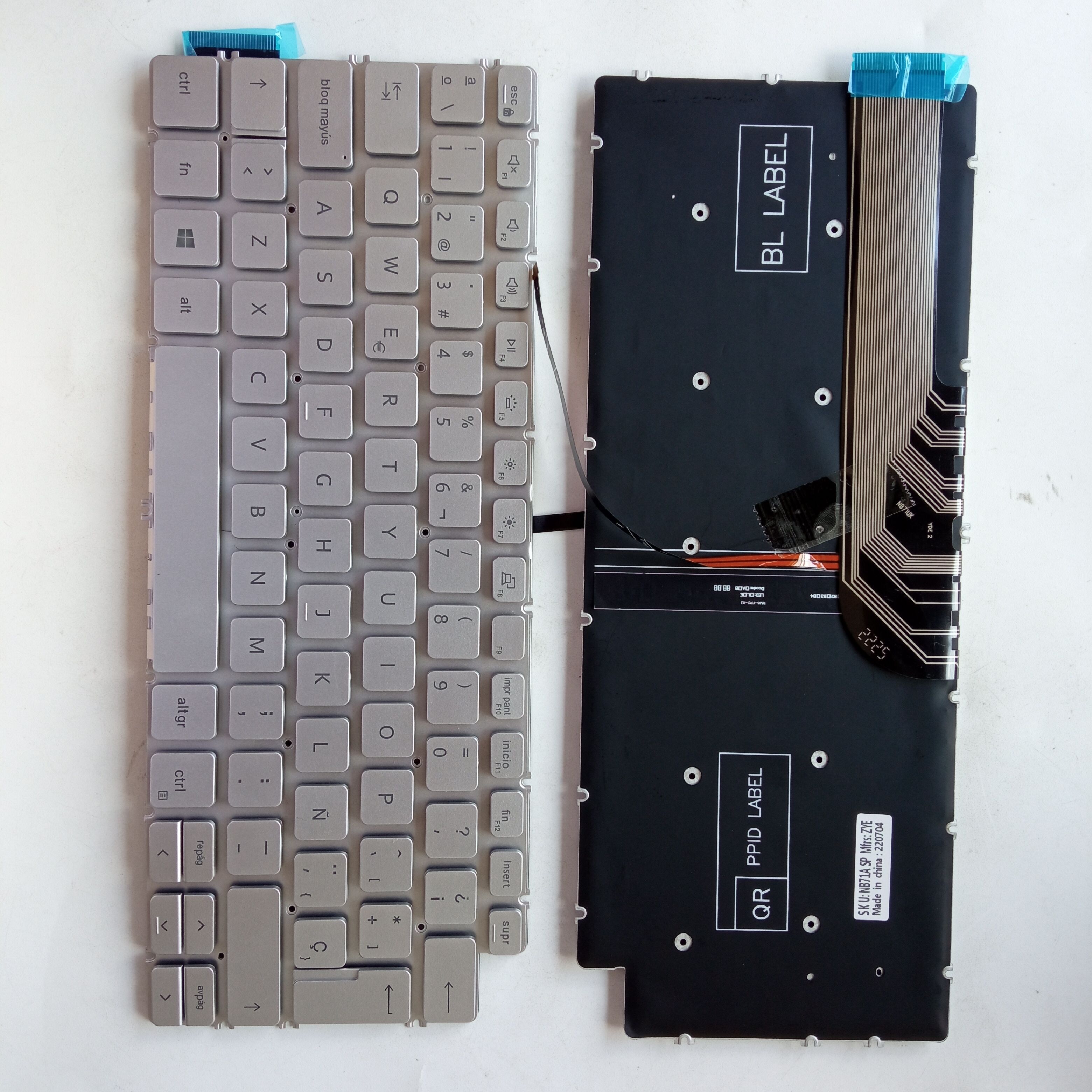 Picture of New Replacement Laptop Keyboard For DELL 5390/5391/5490/5491/7490/7491 SILVER Backlit (OEM) SP Layout